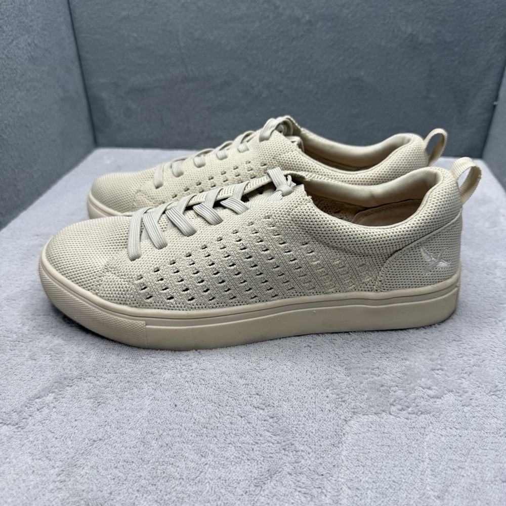 Eddie Bauer Leslie Knit Sneakers Women's 7M Beige Lace Up Casual Shoes 318898